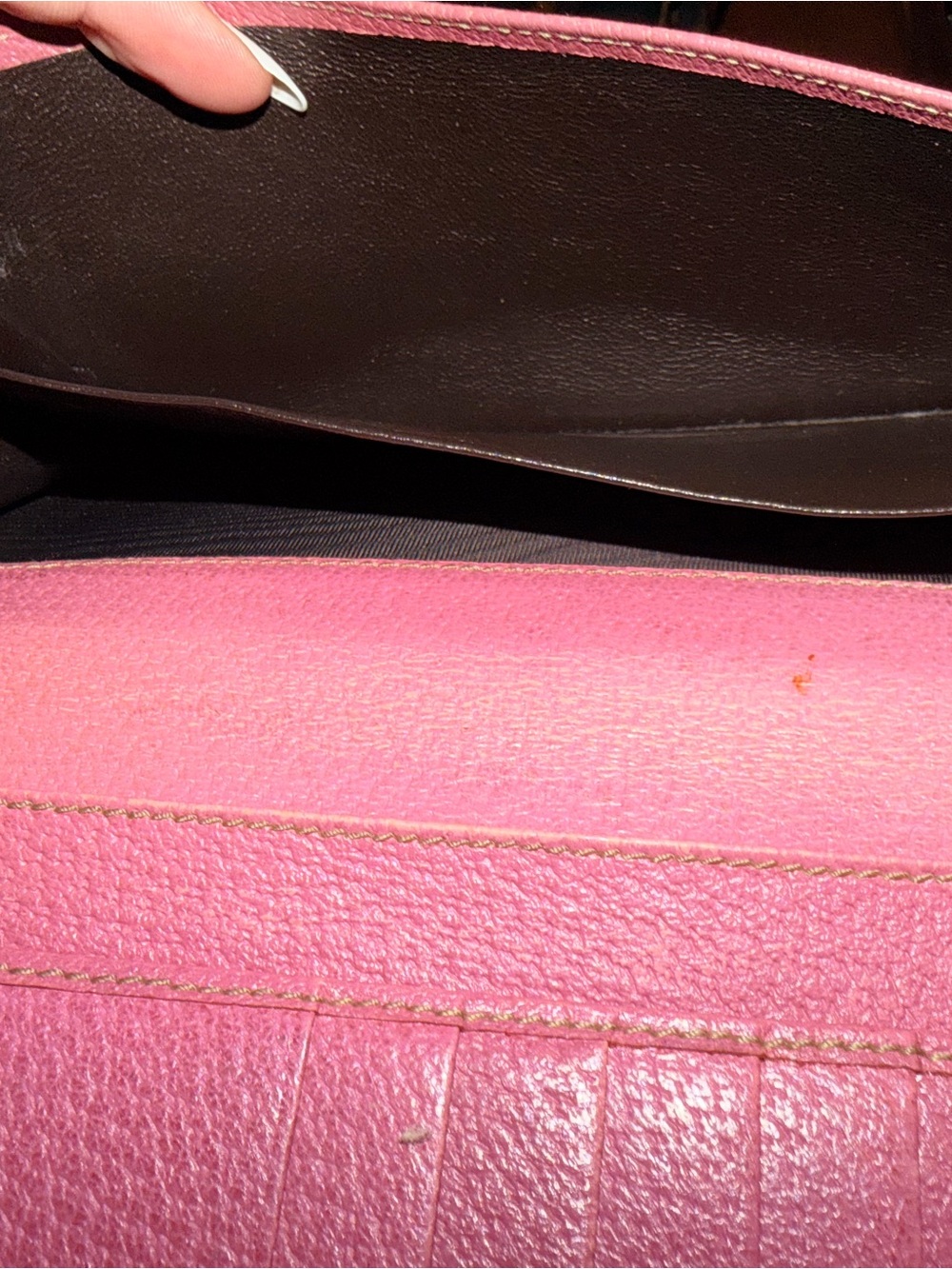 Gucci Beige Monogram Charmy Continental Canvas Wallet with Pink Leather Trim - Picture 5 of 8